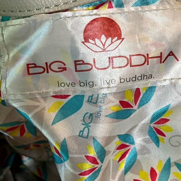 NEW Beautiful Winter White Big Buddha Vegan Leather Hobo Bag W/ Silver Hardware - Picture 9 of 9